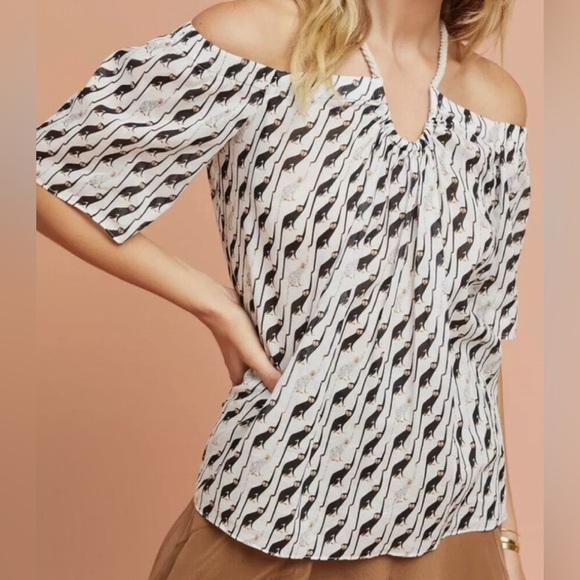 Bailey/44 Anthropologie Juniper Monkey Print Rope Tie Halter Top XSmall - Picture 1 of 8